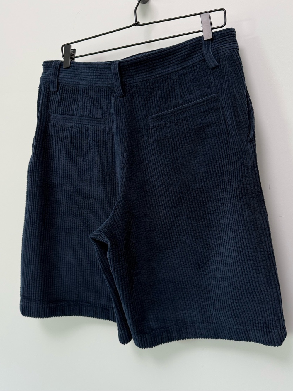 Acne Studios Ross Wide-Leg Cotton Blend Corduroy Shorts Size 48 Navy - Picture 5 of 13